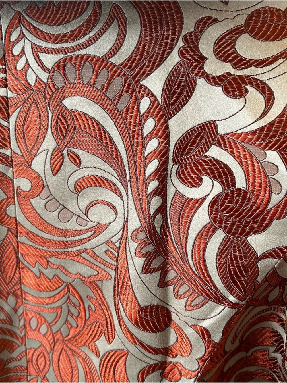 100% SILK Brocade Jacket Mandarin Collar Frog Closure Vintage Glam Statement - Picture 10 of 16